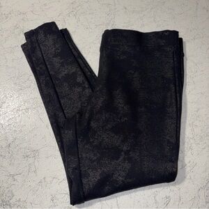 Style&Co ponte pants black on black shiny foil design on matte two back pockets